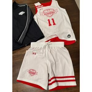 TNBA Basketball Reversible Red & White Uniform and Track Jacket Size Youth Large